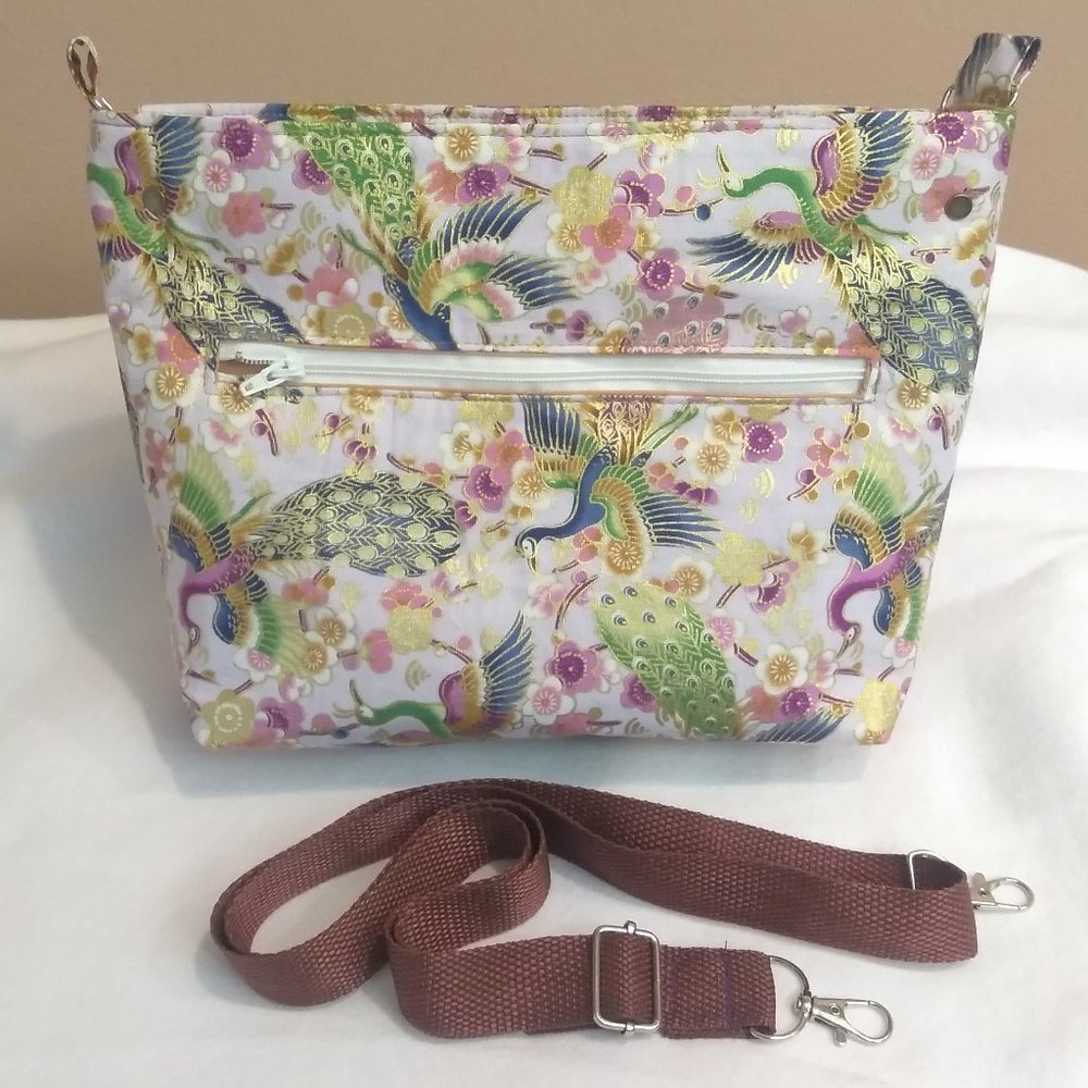 Crossbody Sling Bag Tote New Gilded Peacock New Handmade